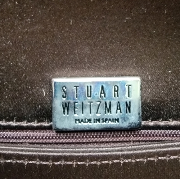 Stuart Weitzman Elegant Brown Evening Handbag with Embellishments Made In Spain - Picture 4 of 5